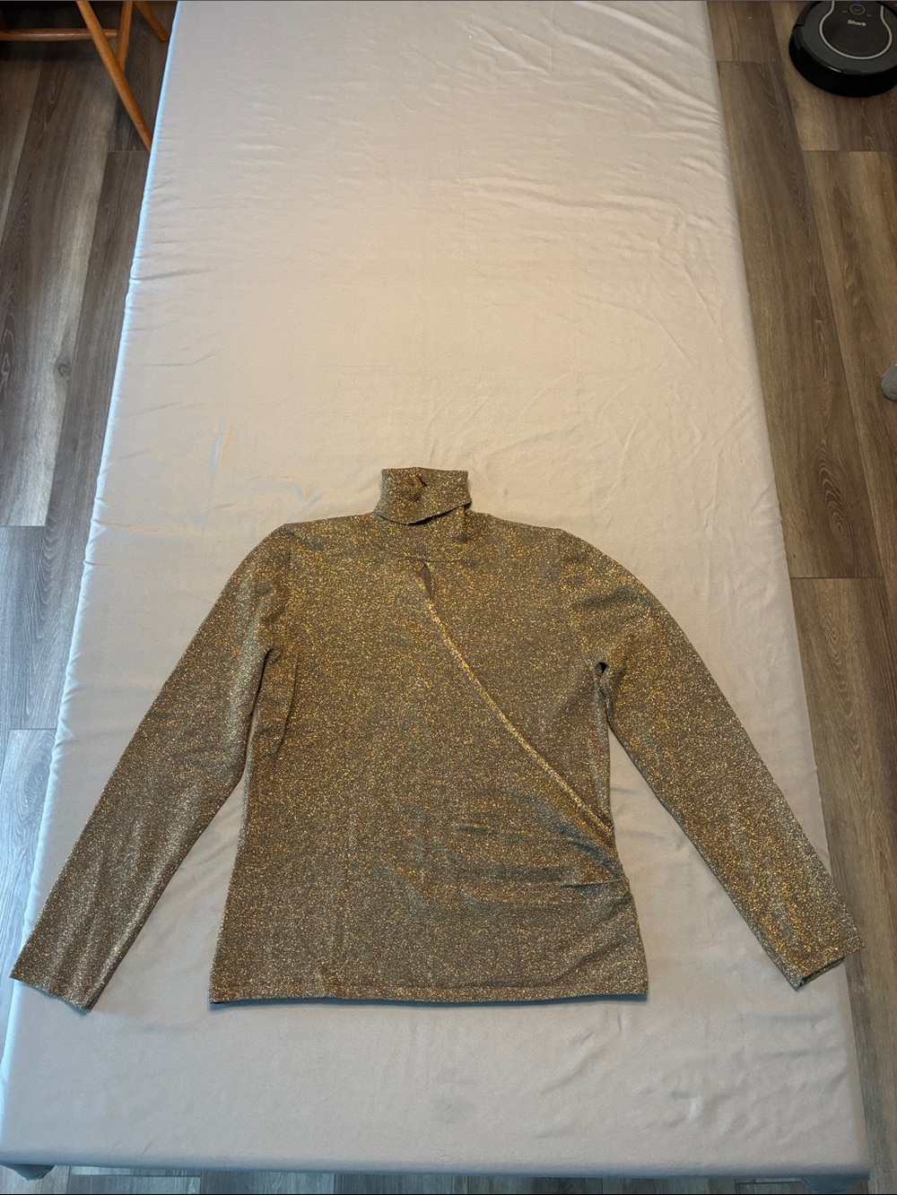Grace Elements Gold Metallic Turtleneck Sweater